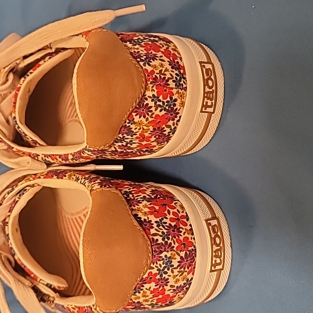 Taos Footwear Women's Floral Sneakers - Red and Yellow - Picture 2 of 7